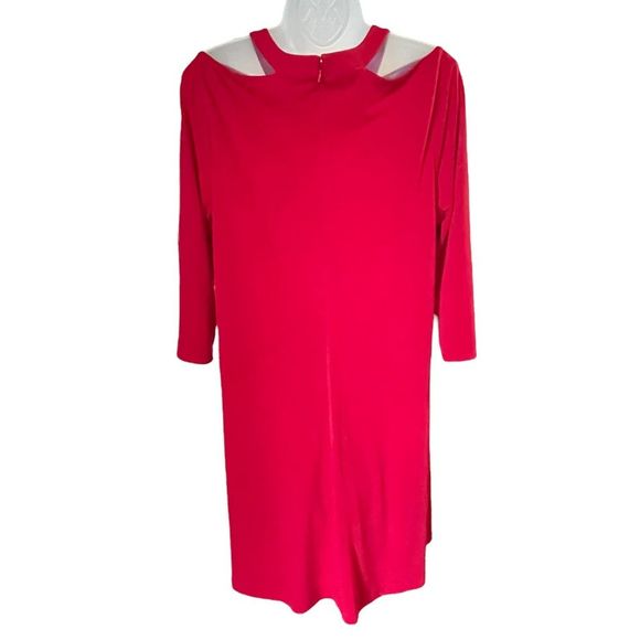 C Est. 1946 red flowy cold shoulder dress woman’s size Large - Picture 4 of 11